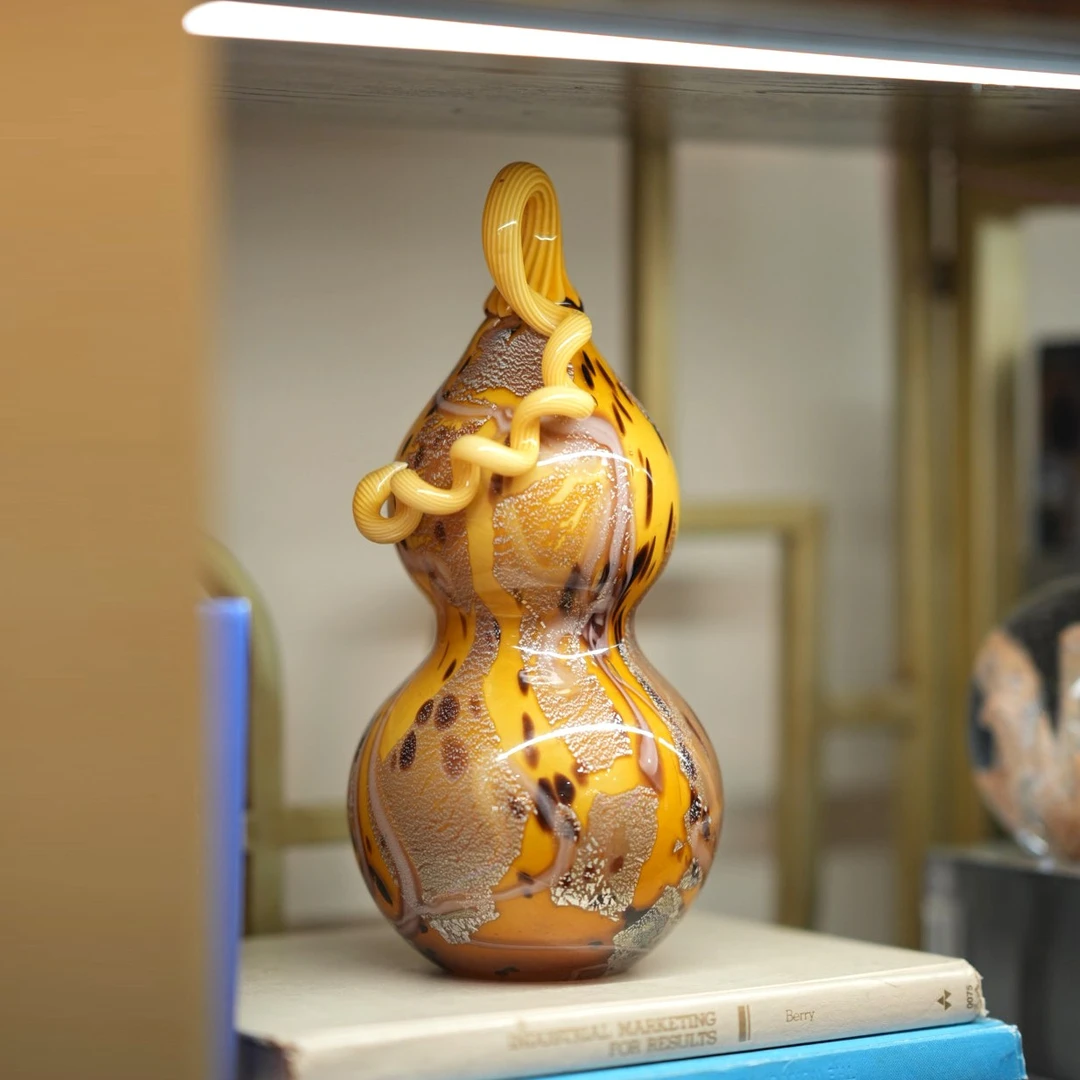 【奇居亭杨】新中式工艺品纯手工琉璃葫芦/福录瓶摆件LSA-63