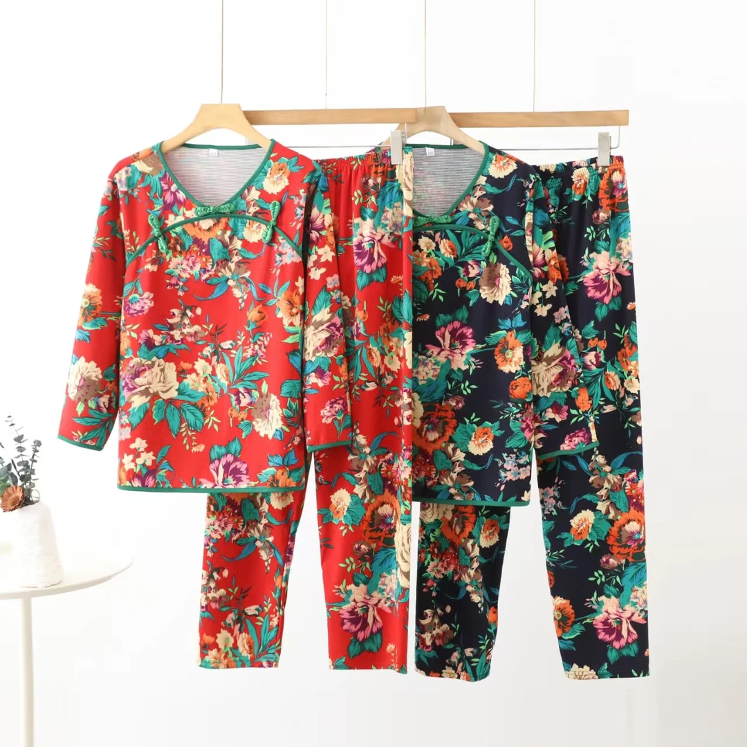 木禾家-（国风套装）新年款款磨毛保暖家居服