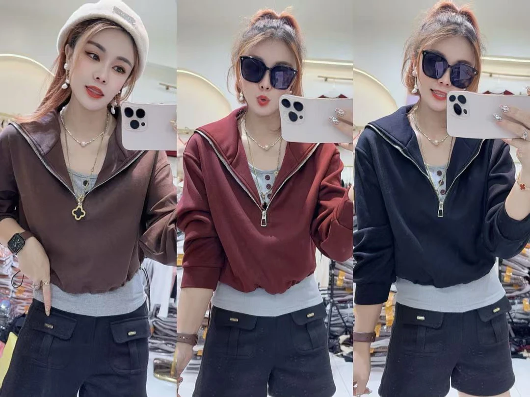 新款加一体绒显瘦洋气休闲两件套3543