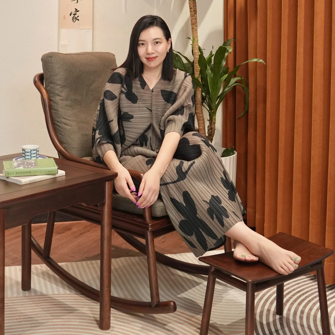 【新中式实木摇摇椅】阳台客厅家用靠背沙发休闲椅办公轻奢逍遥椅