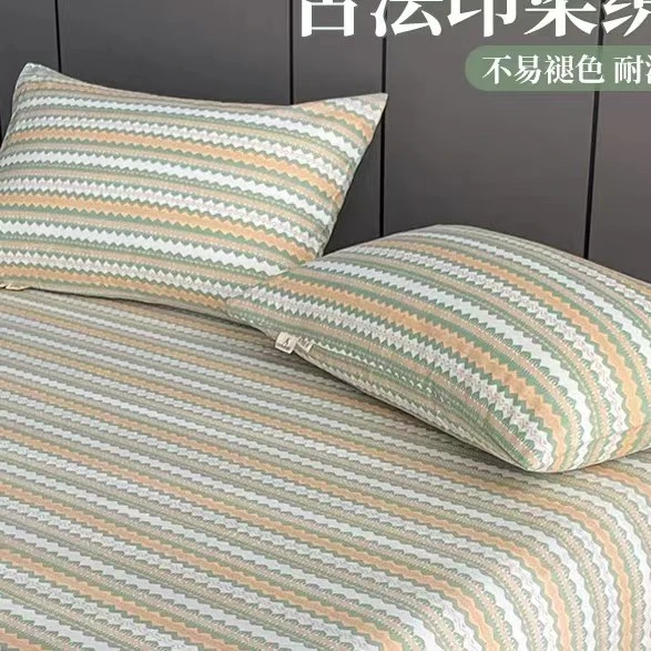 绿条纹-正宗山东老粗布原棉特厚织造加密柔软吸汗透气夏季