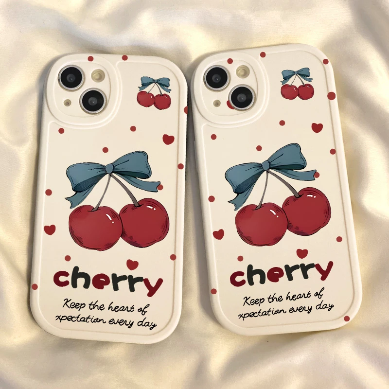 【苹果/华为/荣耀/OPPO/vivo/小米】大颗樱桃大眼凹槽防摔女手机壳
