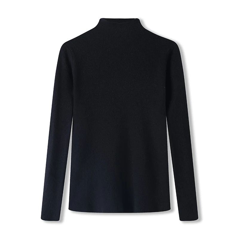 女士半高领打底衫秋冬2025新款洋气内搭黑色毛衣百搭针织上衣