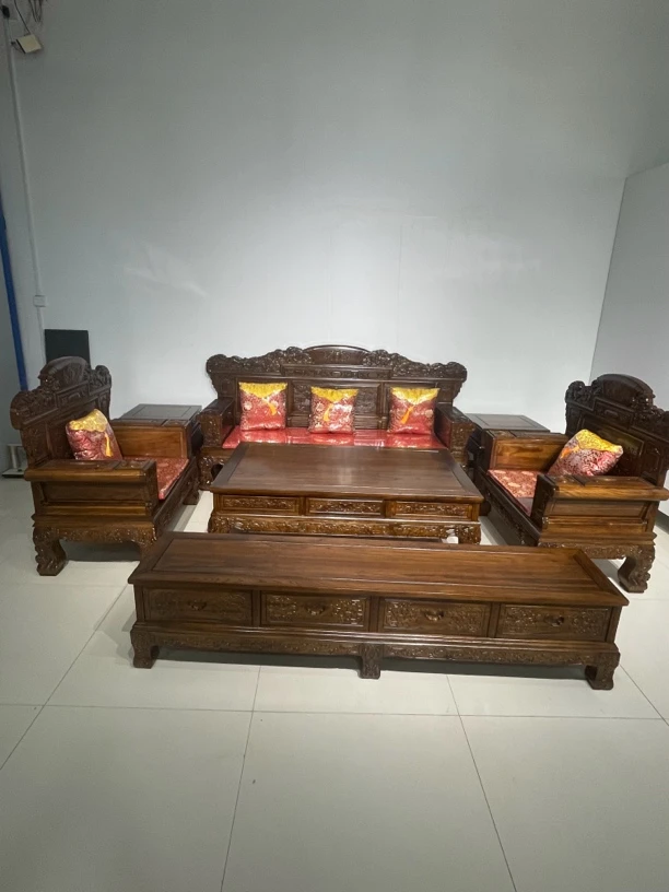 北方老榆木材质至尊大沙发七件套沙发茶几电视柜