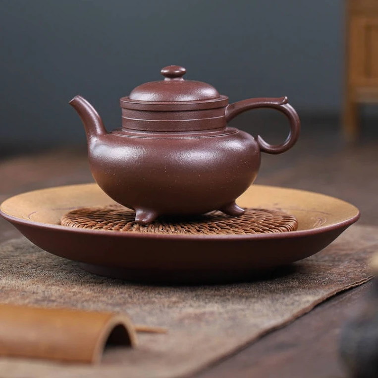 古卣傲雪240cc原矿4井底槽青紫砂壶张茂业款本山原矿紫砂无添加