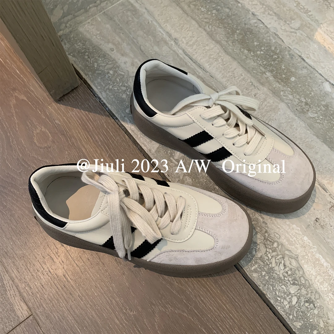九莉【日常单品】韩版新款复古时尚百搭休闲德训鞋