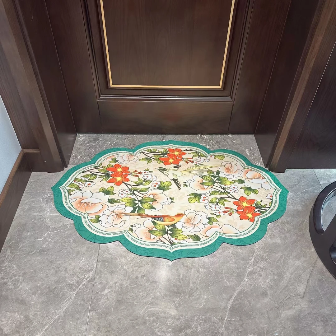 新中式加厚软硅藻泥地垫浴室厨房入户门卫生间门口吸水防滑地垫