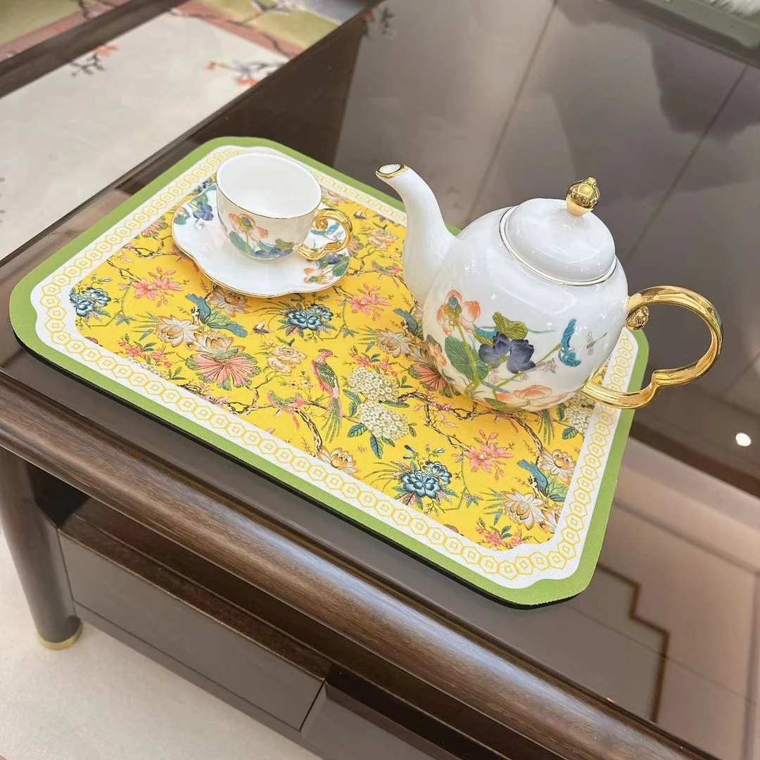 新款加厚硅藻泥沥水垫餐桌垫吸水吸油防滑垫水杯茶具中式隔热垫