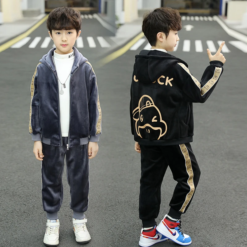 锦辰童装&锦辰童装&621-836反光条套装春秋运动男童洋气休闲男孩