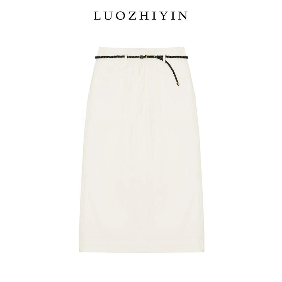 LUOZHIYIN/罗知音D210101Z高腰气质显瘦半身裙百搭简约裙子