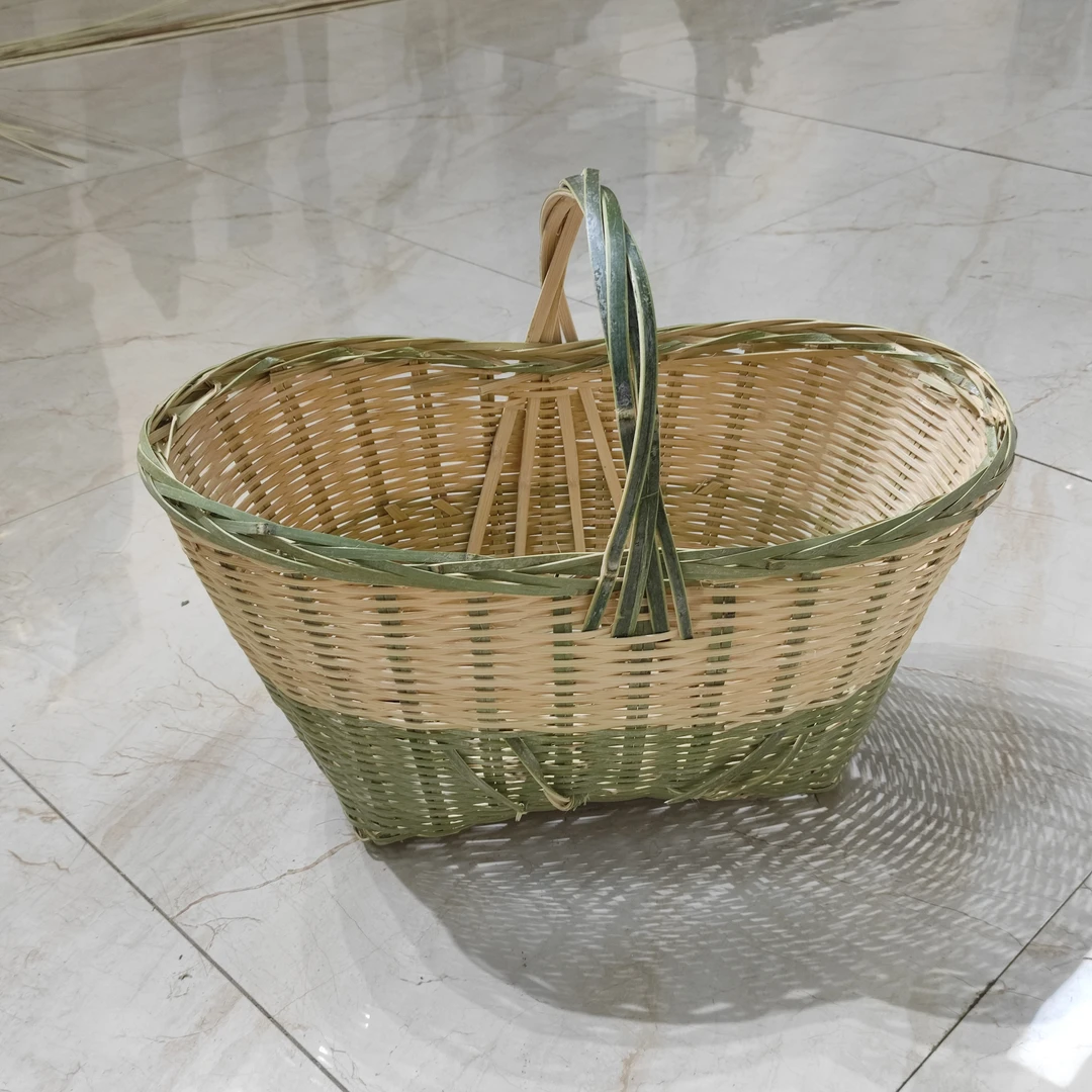 竹制品竹根实心毛竹玉竹手工竹编制作元宝手提篮买菜蓝拜拜篮