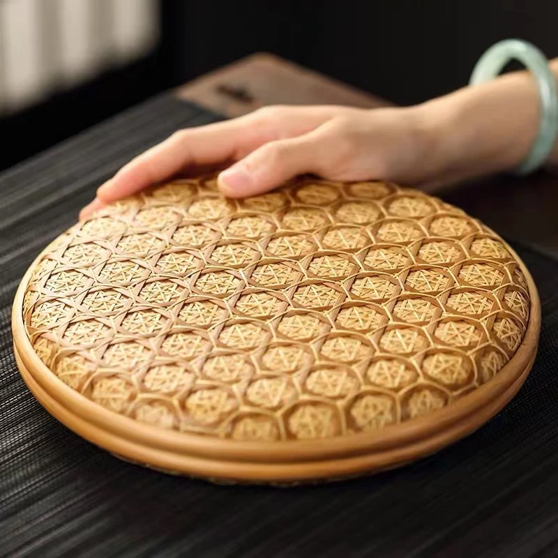 竹制精编茶饼盒禅意茶叶盒