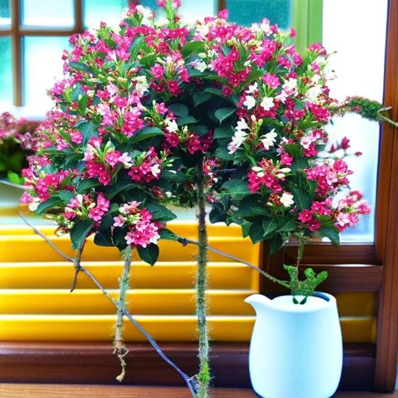 五彩锦带花树苗高杆锦带树苗别墅庭院耐寒大型风景盆栽红王子带土