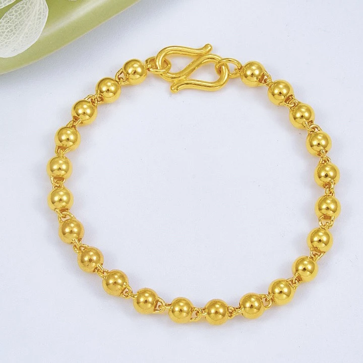 足金黄金光珠手串抖音基地质检发货