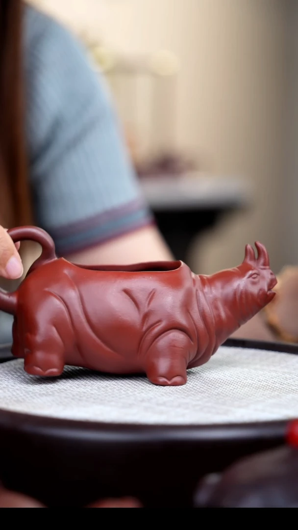 【闪购商品】紫砂茶壶朱泥犀牛公道杯