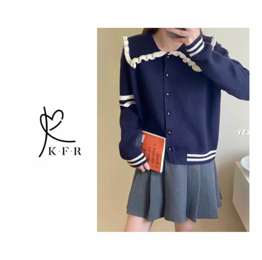 【冬季新款】韩版时尚设计感软糯单排扣开衫针织上衣 KFR-F07#