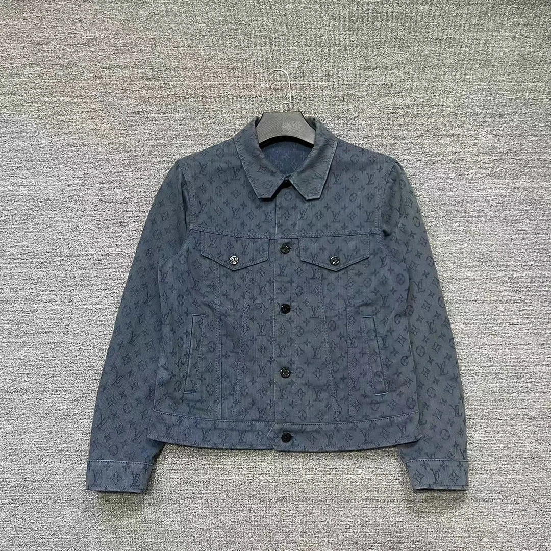 LouisVuitton /LV Monogram满印蓝色牛仔外套/46/98新/公价15800