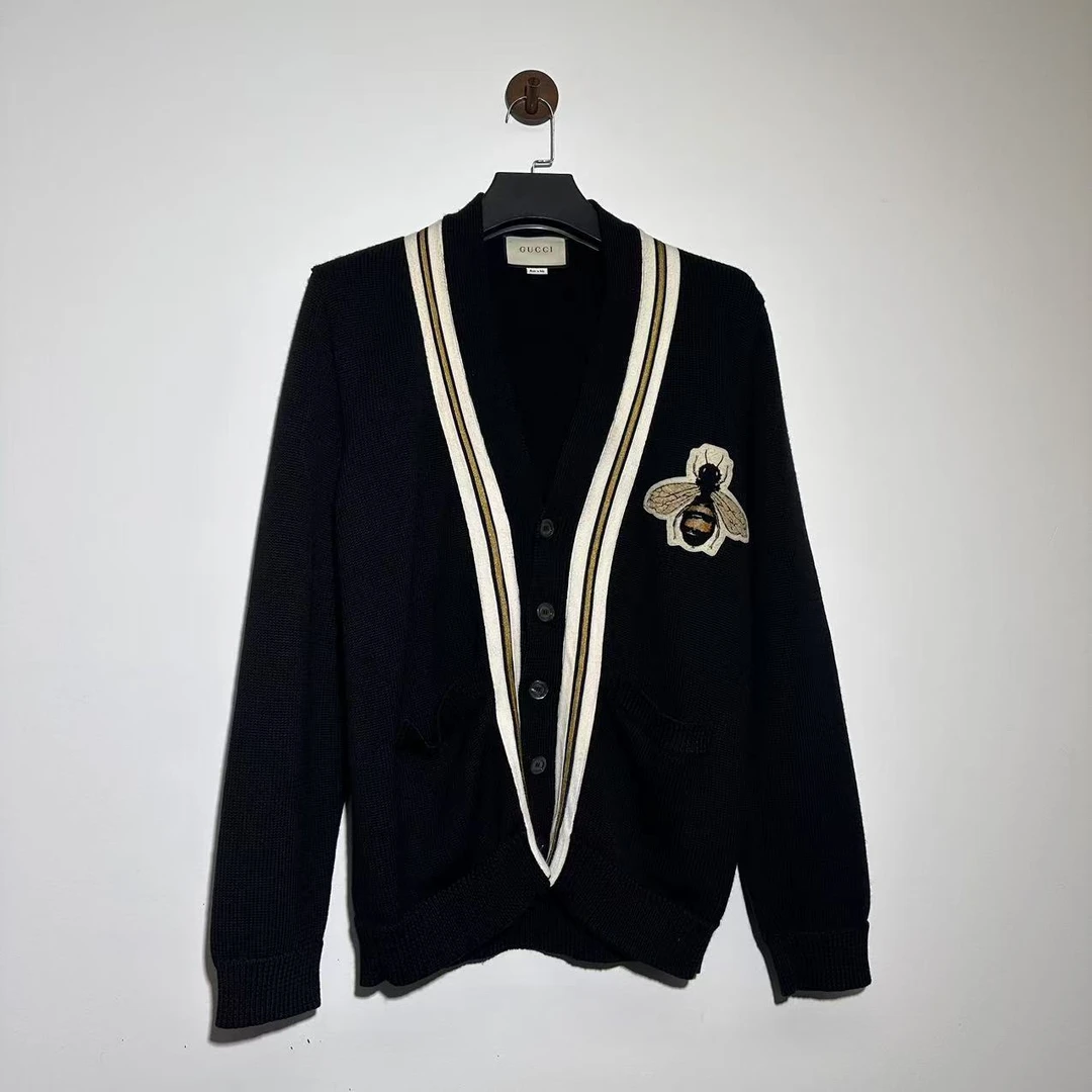 99新 GUCCI/古驰 黑色蜜蜂开衫/L/99新