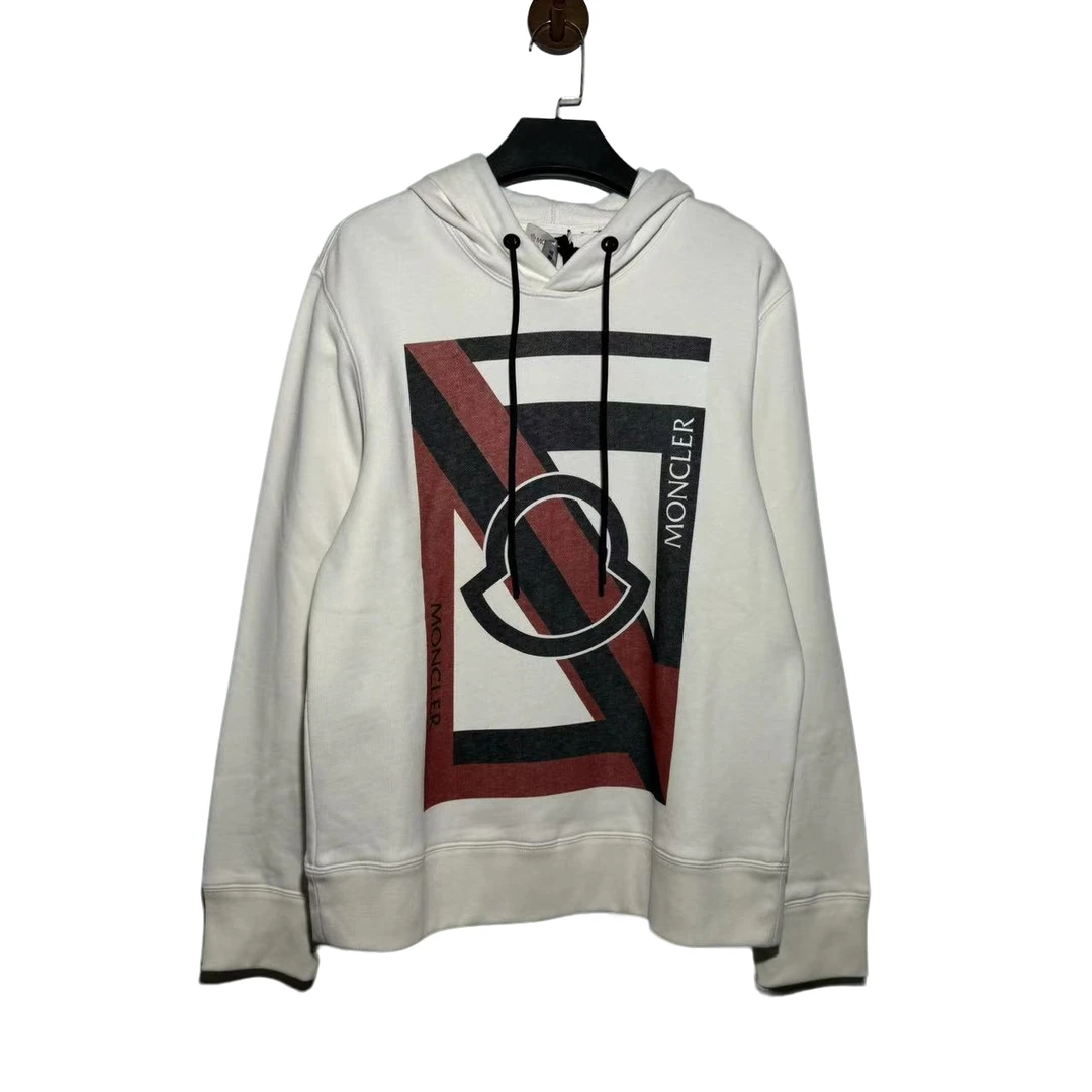 全新未使用 MONCLER 蒙口图案印花logo帽衫/S/M码