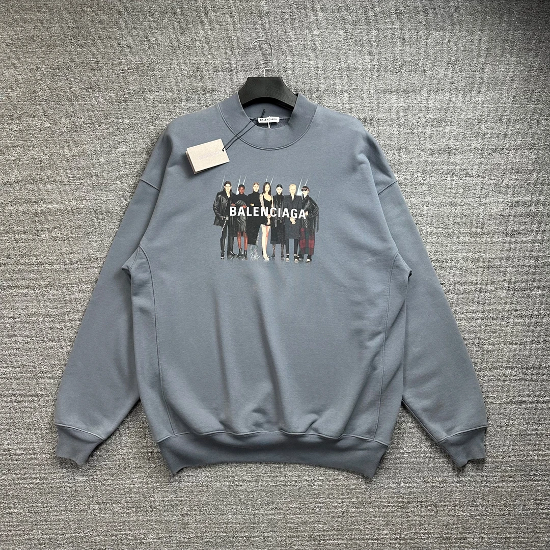 Balenciaga/巴黎世家雾霾蓝色卫衣/S/99新/公价6200