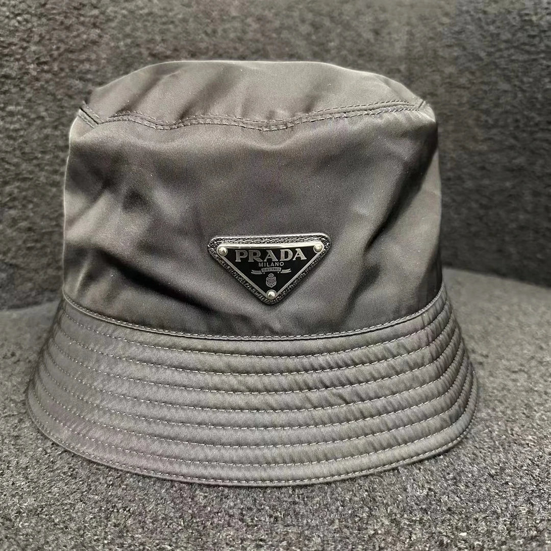 Prada/普拉达三角珐琅渔夫帽/S/57cm/全新/公价4900