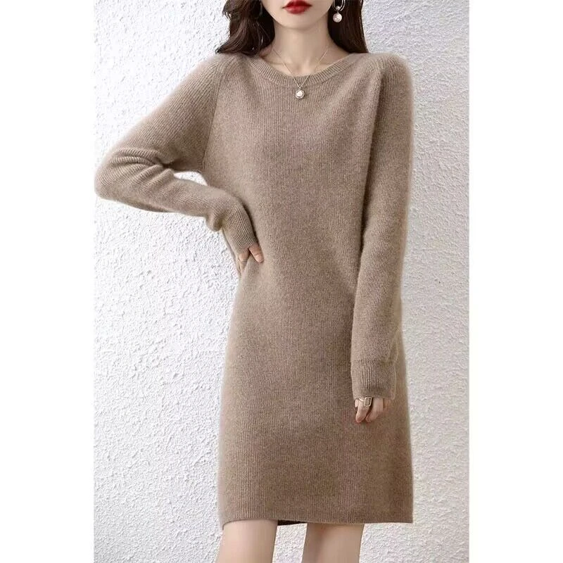 mulisha/穆丽莎2025年新款秋冬毛衣针织裙小个子中长款打底裙子