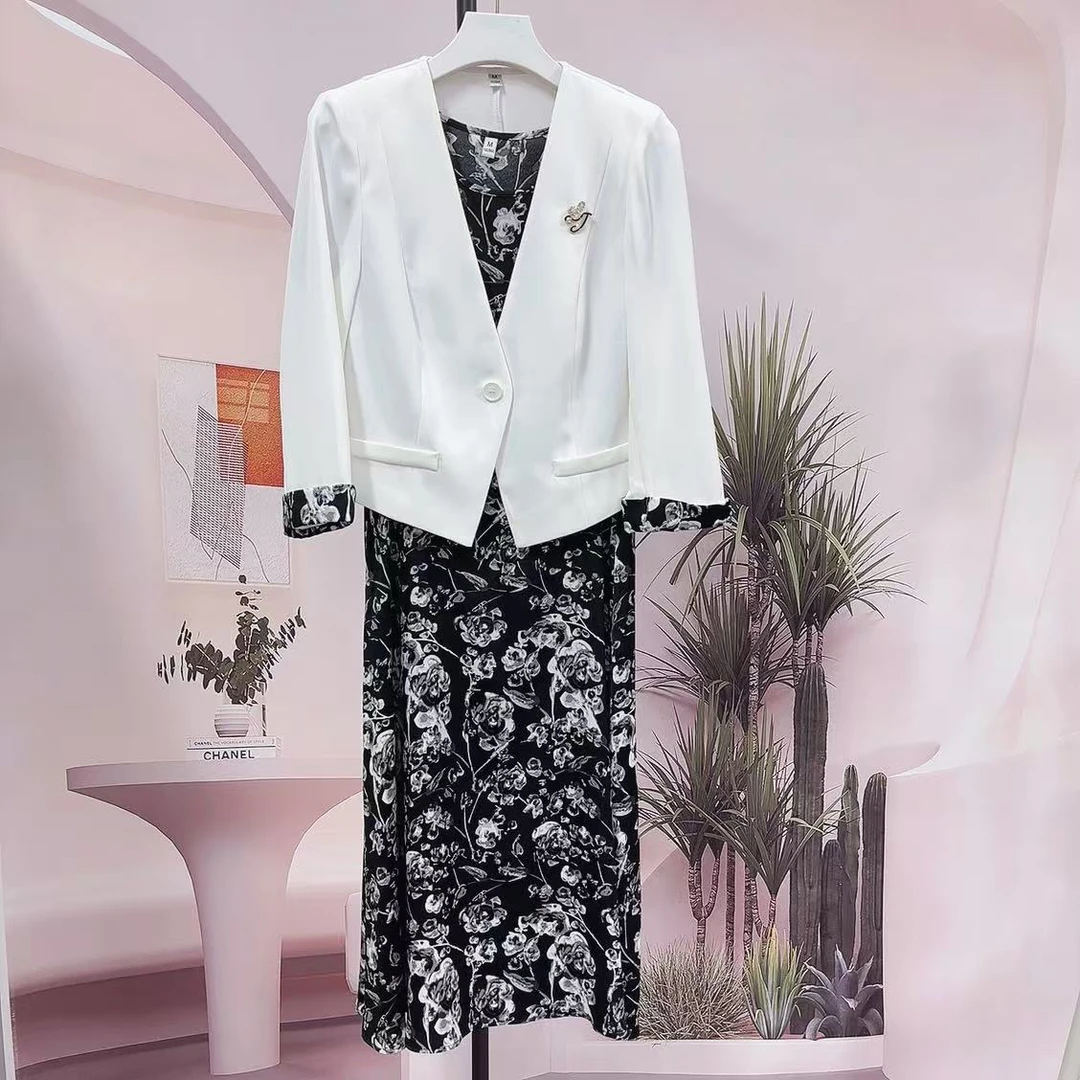 【A579】2025秋季新款女时尚长袖洋气高端气质修身显瘦套装连衣裙