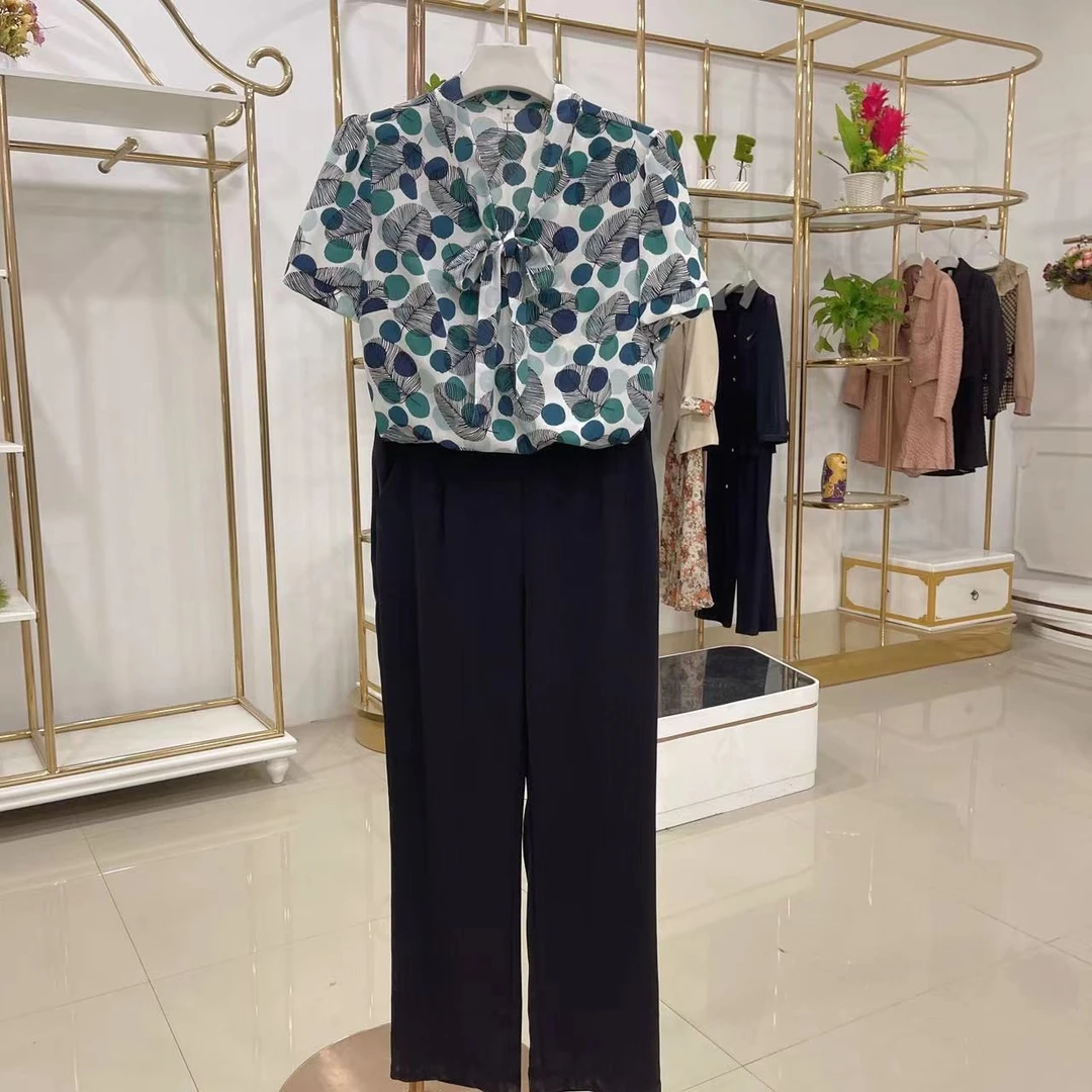 【Z93】短袖薄款夏修身显瘦遮肚子女套装