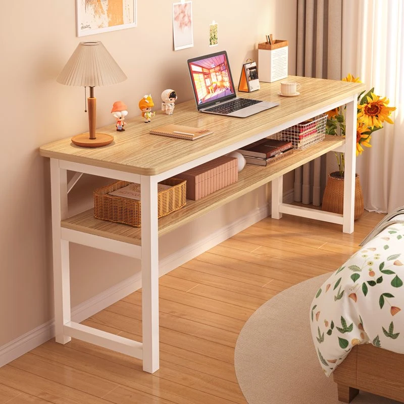 龙谋电脑桌书桌家用女生卧室长条桌简易出租屋靠墙阳台窄长桌子