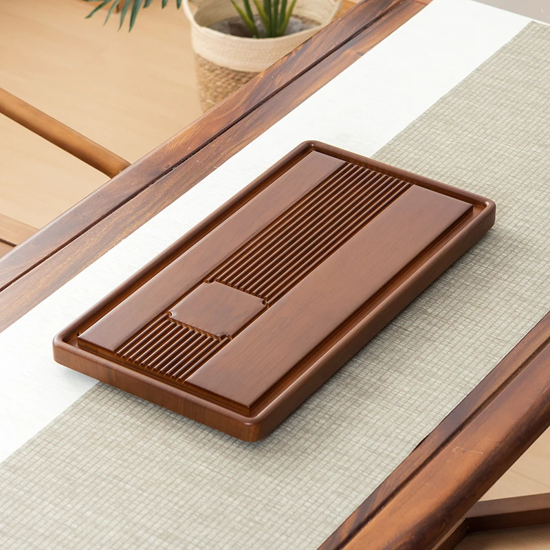 黄色【同福60*32】【只送水管】茶盘实木家用排水小型干泡茶台