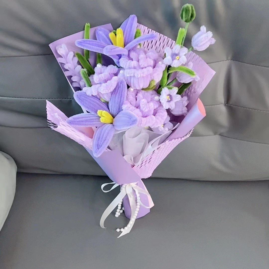 手工扭扭棒成品花束