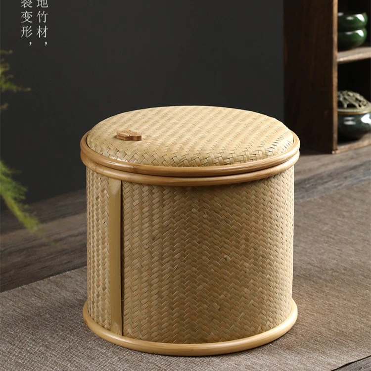 竹编普洱茶盒竹制手工茶饼分茶盒精编醒茶包装盒七子饼收纳盒茶道