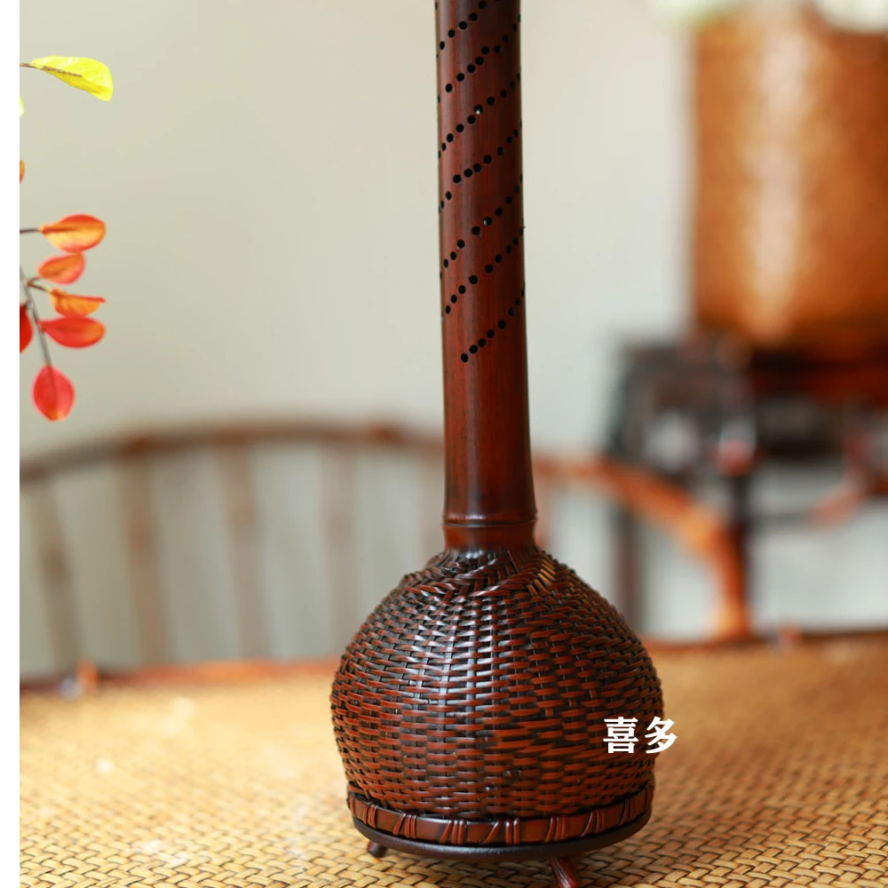 手工竹编线香炉仿古香道熏香炉家用焚香炉竹排弯月香座茶竹制香道