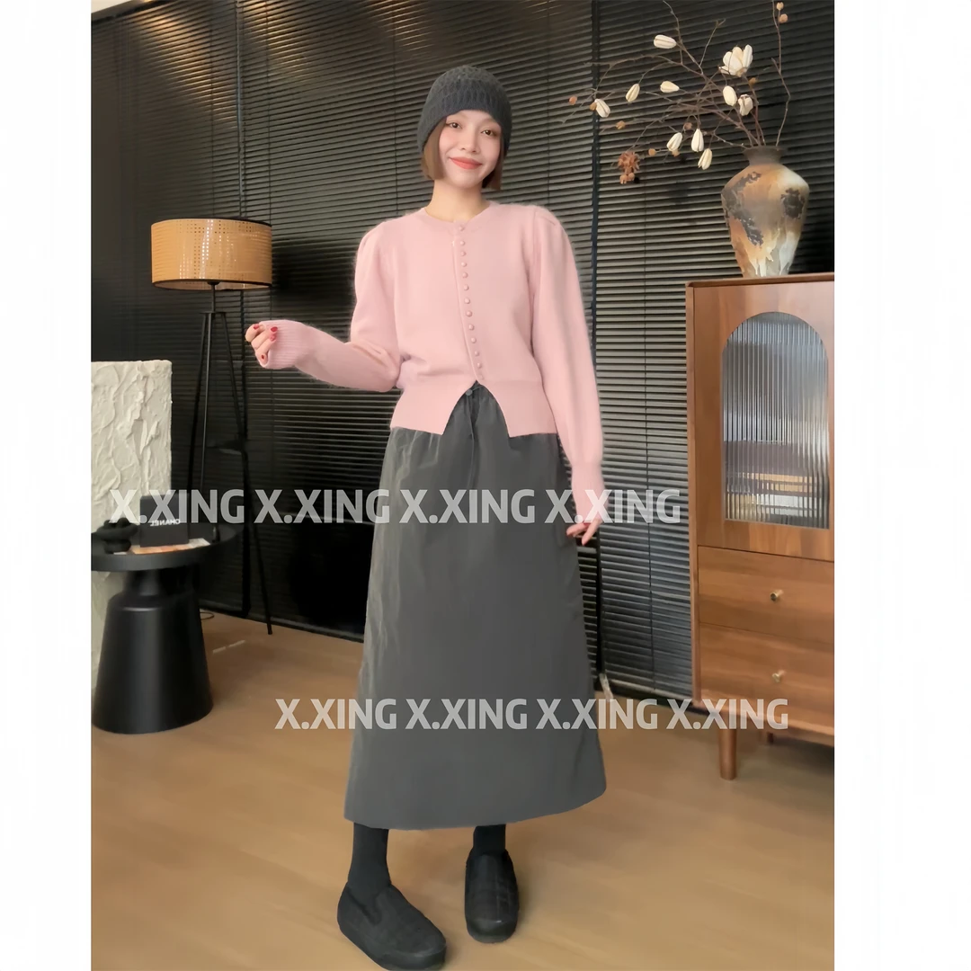 X.x.圆领长袖外搭针织开衫女新款高级感毛衣外套C31-2298