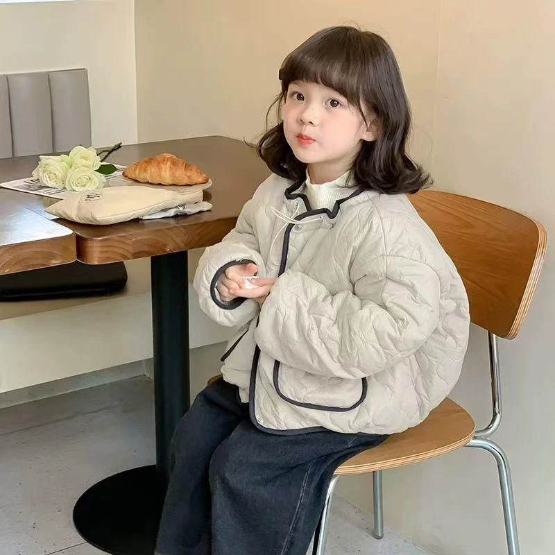韩版儿童女童绗棉2024秋冬新款加绒夹棉棉衣洋气宝宝棉服爆款百搭