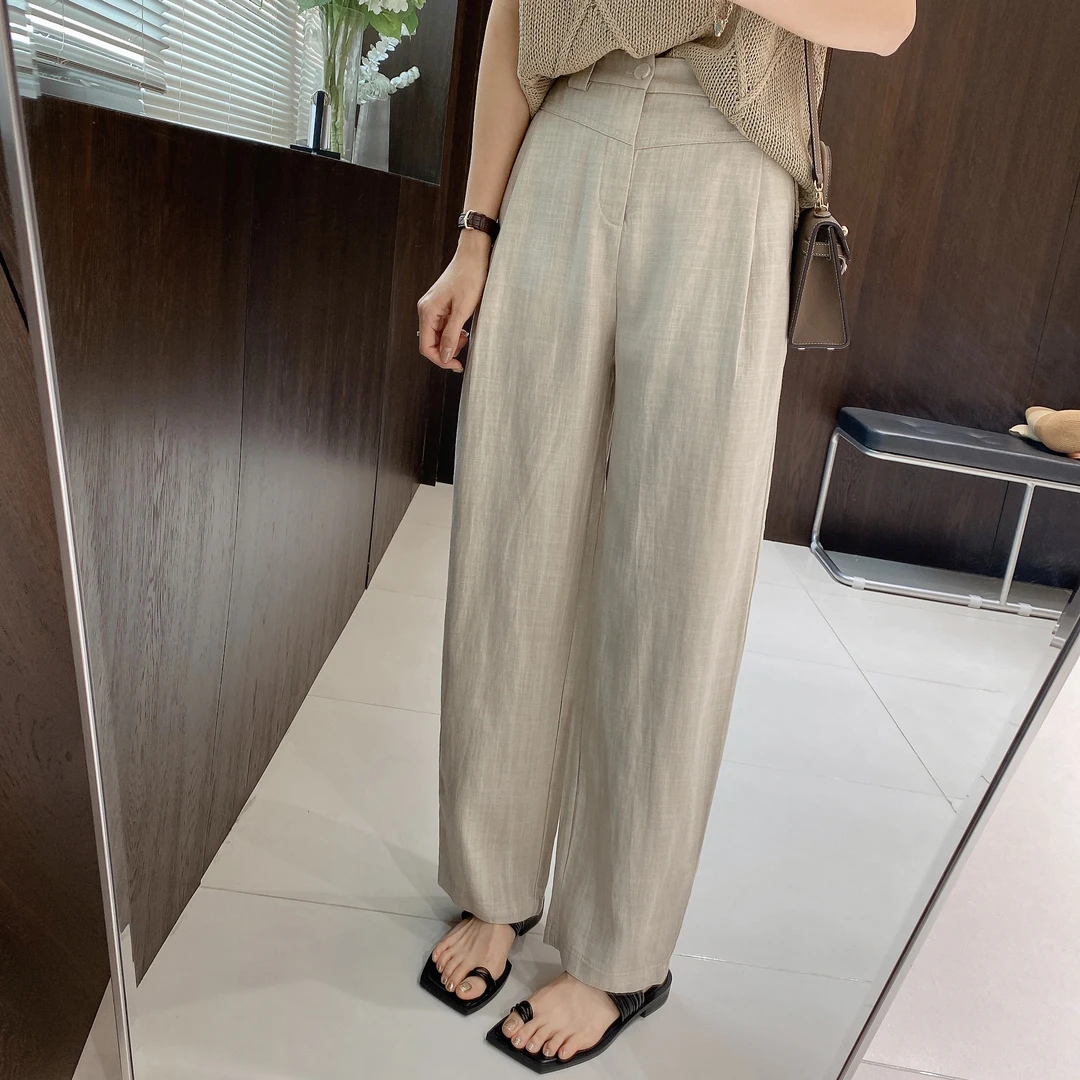 IMFLY金小金自制 休闲裤DYK2091香蕉裤女夏季宽松薄款麻料长裤