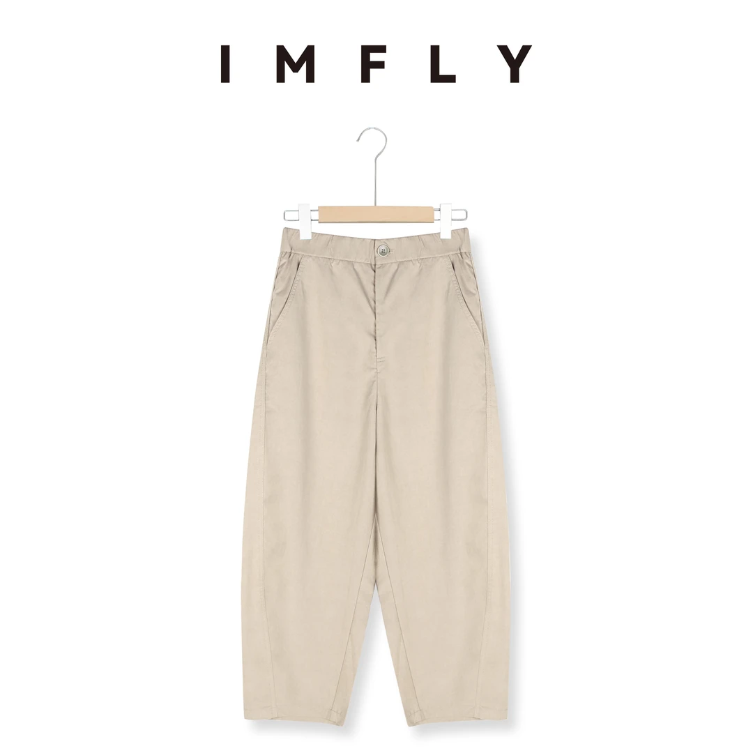 IMFLY金小金自制 休闲裤DYK2012香蕉裤女夏季松紧高腰九分裤子