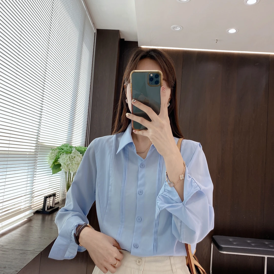 IMFLY金小金自制 衬衫DYW6302莱赛尔衬衣女夏季轻薄法式防晒衫
