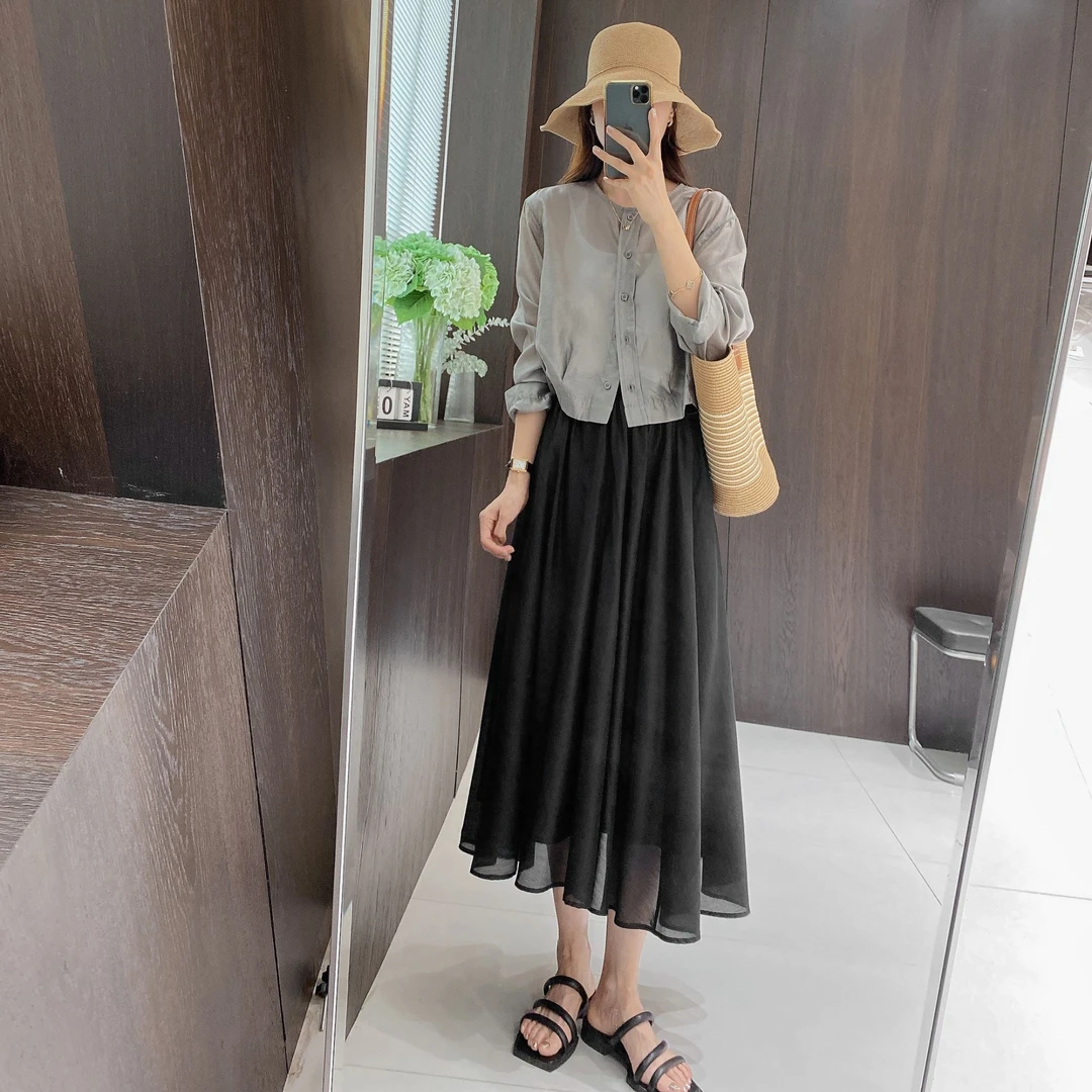 IMFLY金小金自制 防晒衬衫DYW6982夏季宽松休闲圆领别致短上衣