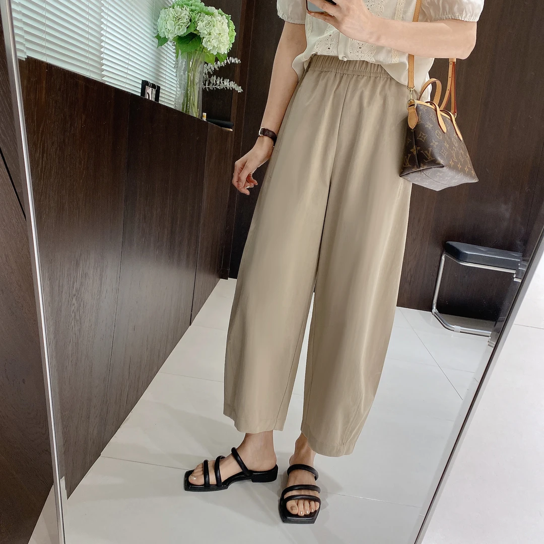 IMFLY金小金自制 休闲裤DYK2053廓形气球裤女夏宽松薄款九分裤