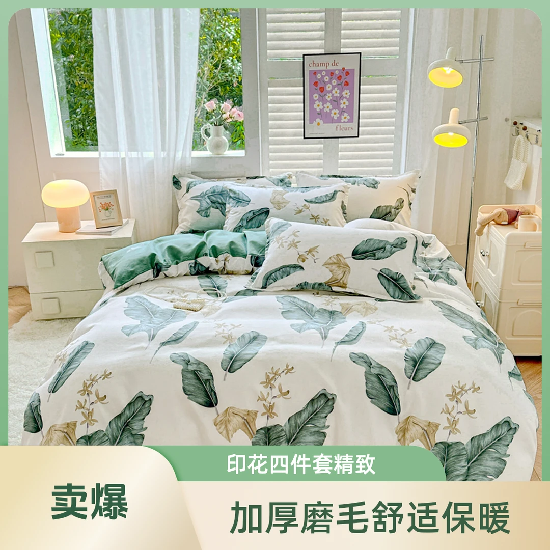 绿野仙踪/加厚磨毛四件套印花精致小清新斜纹学生宿舍