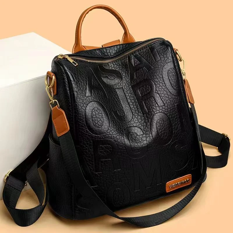 【长33宽33厚15】新款时尚经典复古手提包小众高级双肩包977