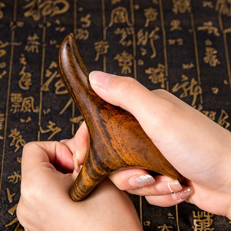 木制三角雀按摩器足部按摩工具手臂腿部按摩棒条纹