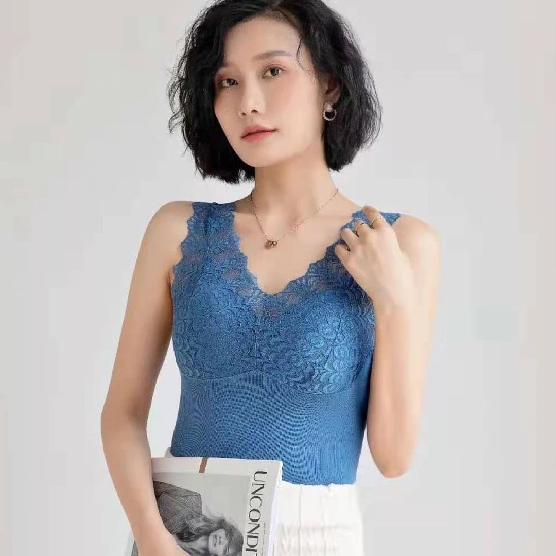 新款网红毛圈背心内衣女带胸垫春秋季修身美体内穿打底上衣053