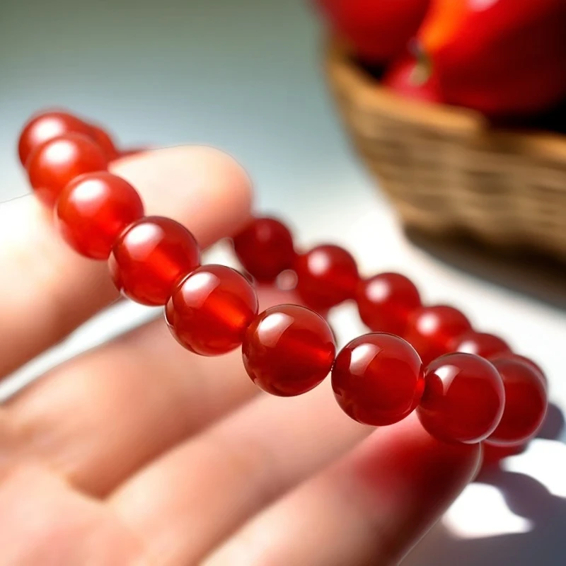 非金属仿水晶手链 红色百搭时尚经典简约福牌单圈精致手串素圈ins