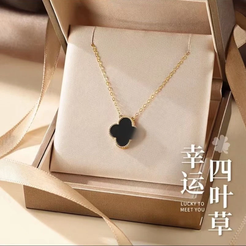 -/卡梵佩 钛钢项链 四叶花，幸运草项链