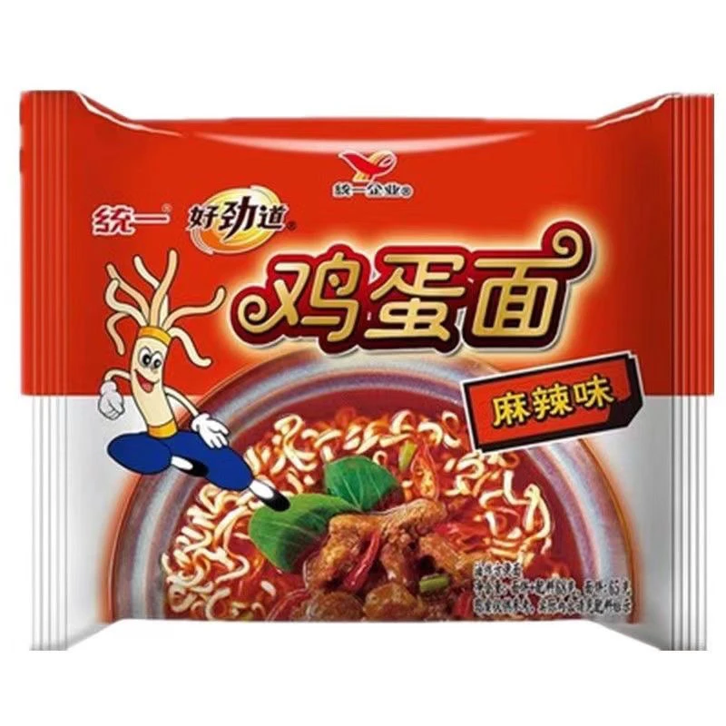 怀旧统一好劲道方便面老款麻辣鸡蛋面童年干吃脆面泡面62g*10袋