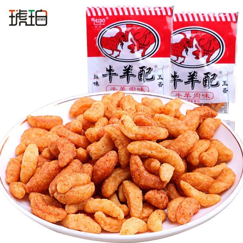 琥珀牛羊配五香辣味膨化休闲食品香脆美味经典儿时怀旧零食