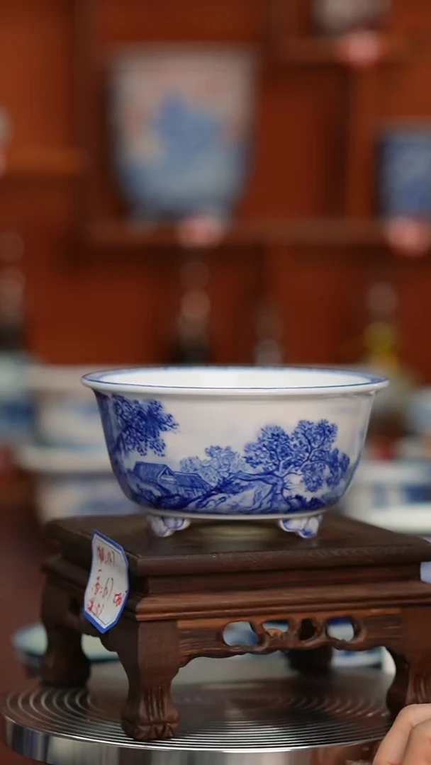 【闪购商品】摆件手绘陶瓷 内口11.7高6.7深