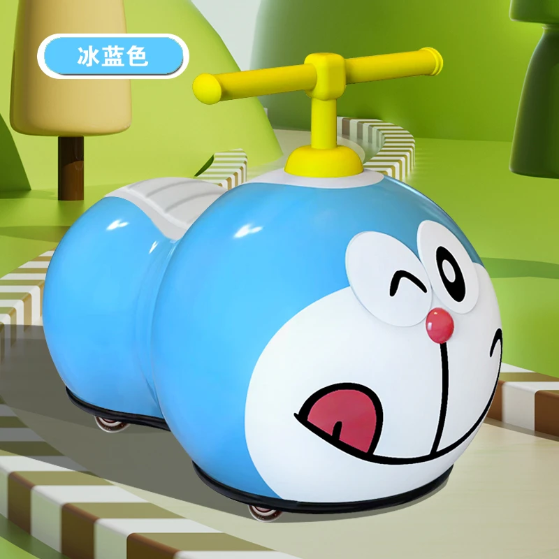 机器猫花生溜溜车幼儿滑行车扭扭车万向轮带音乐灯光